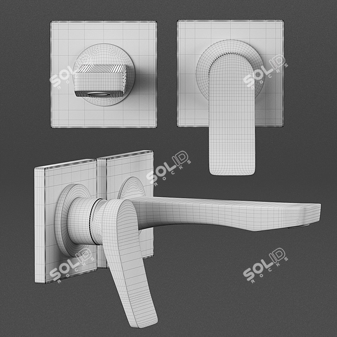 Gessi Rilievo Chrome Bathroom Accessories 3D model image 3