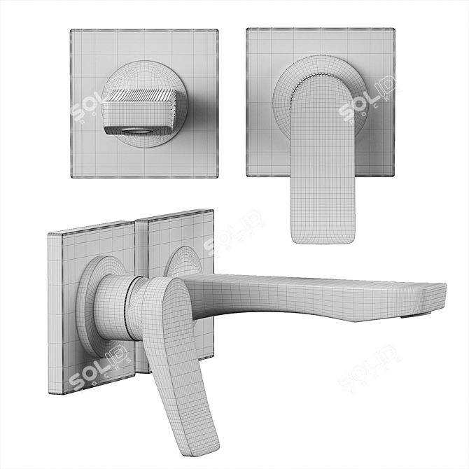 Gessi Rilievo Chrome Bathroom Accessories 3D model image 6