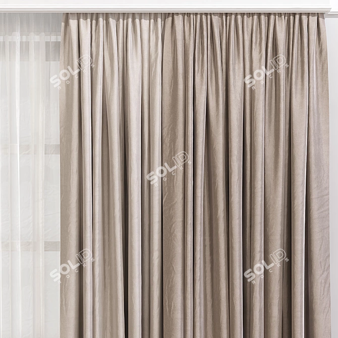 Refined Textured Curtain 3D model image 3