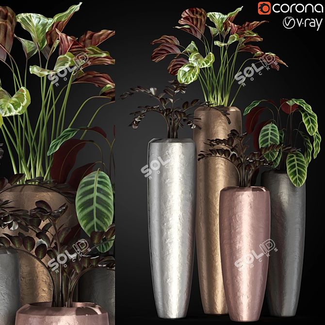 Modern Bronze Planter: Fleur ami LOFT 3D model image 1