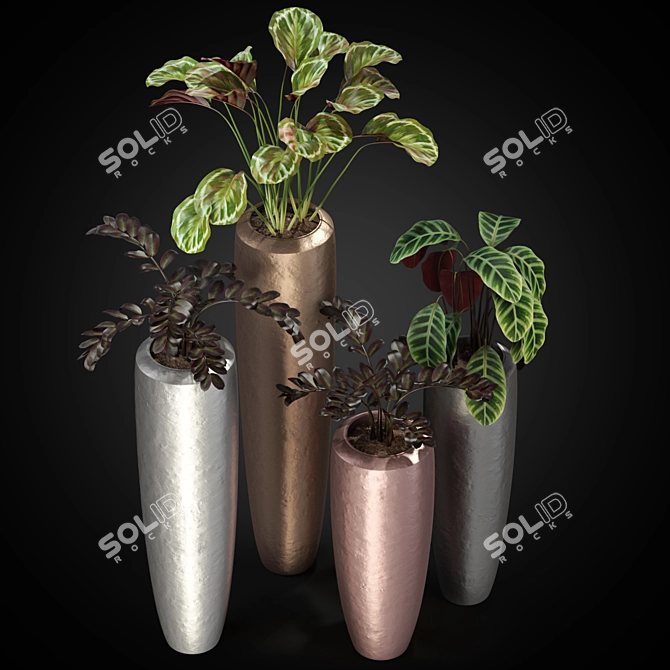 Modern Bronze Planter: Fleur ami LOFT 3D model image 2