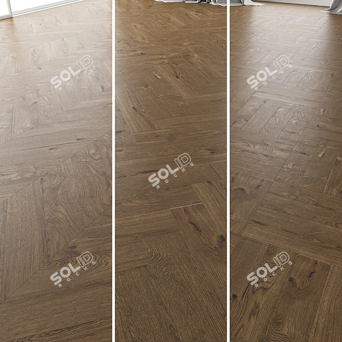 Estate Oak Parquet Set - NEW Brushed 3D model image 1