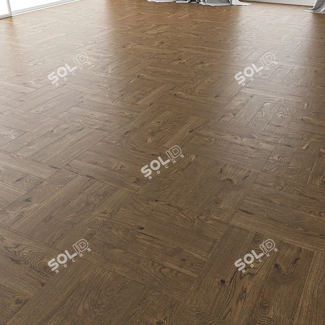 Estate Oak Parquet Set - NEW Brushed 3D model image 2