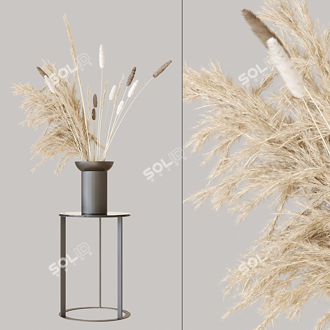 Pampas Paradise Set: Vase & Side Table 3D model image 1