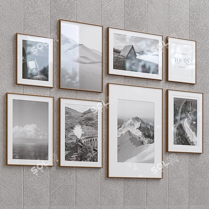 Modern Interior Picture Frames Set 3D model image 2