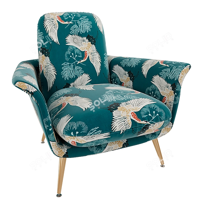 Elori La Redoute: Stylish Armchair with Print 3D model image 1
