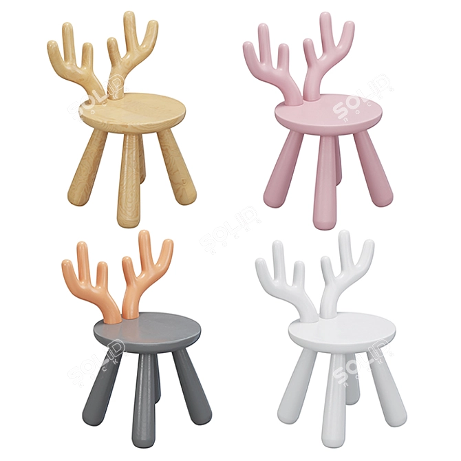 Nordic Animal Chairs: Elch and Kaninchen 3D model image 3