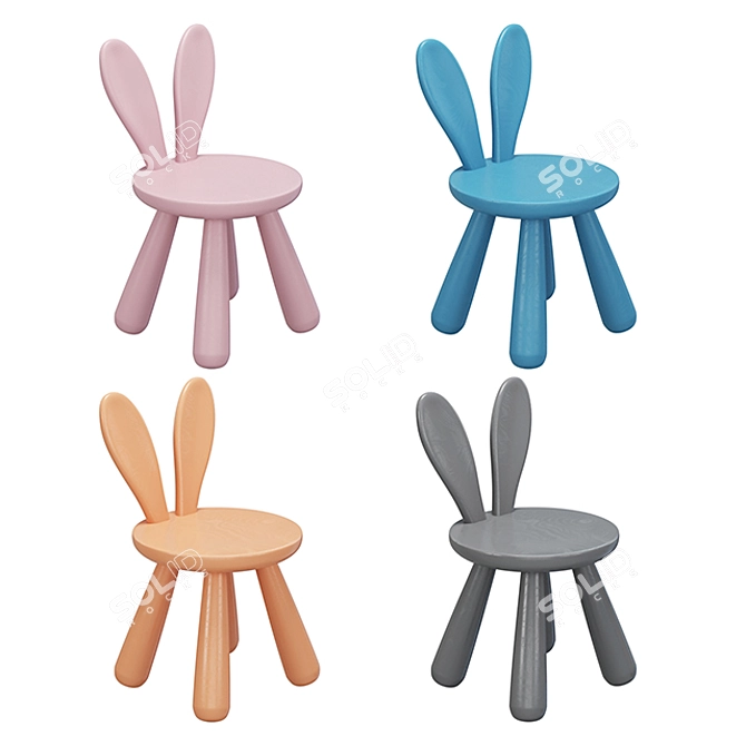 Nordic Animal Chairs: Elch and Kaninchen 3D model image 4