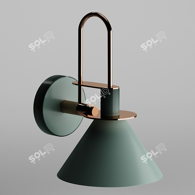 Nordic Green Wall Light: Odin 3D model image 1