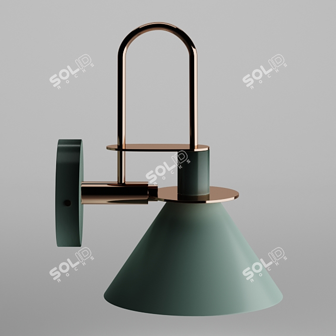 Nordic Green Wall Light: Odin 3D model image 2