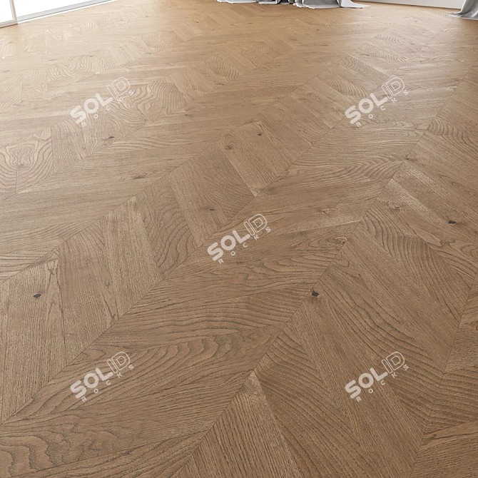 Oak Parquet Set - Estate NEW Sanded 3D model image 2