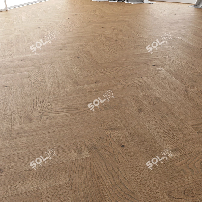 Oak Parquet Set - Estate NEW Sanded 3D model image 3