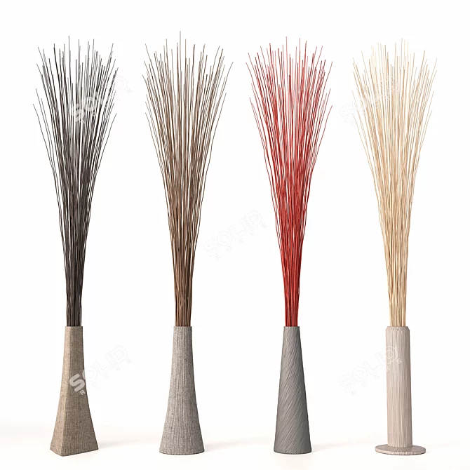 Elegant Branch Decor Set 3D model image 1