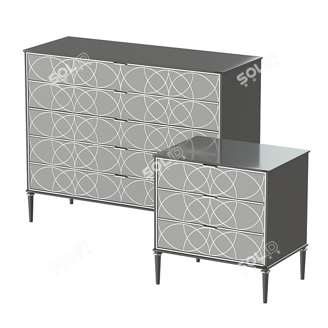 Versatile Storage Set: Komod & Bedside Table 3D model image 2