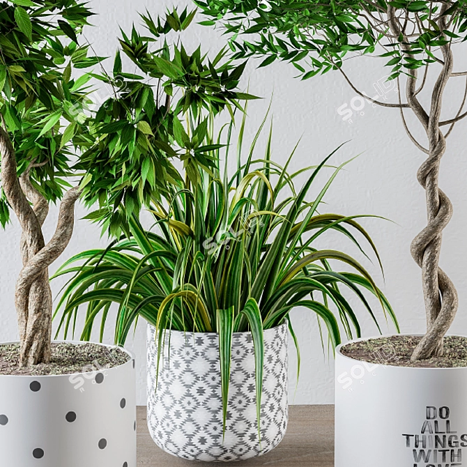 Verdant Haven: Indoor Oasis Set 3D model image 3