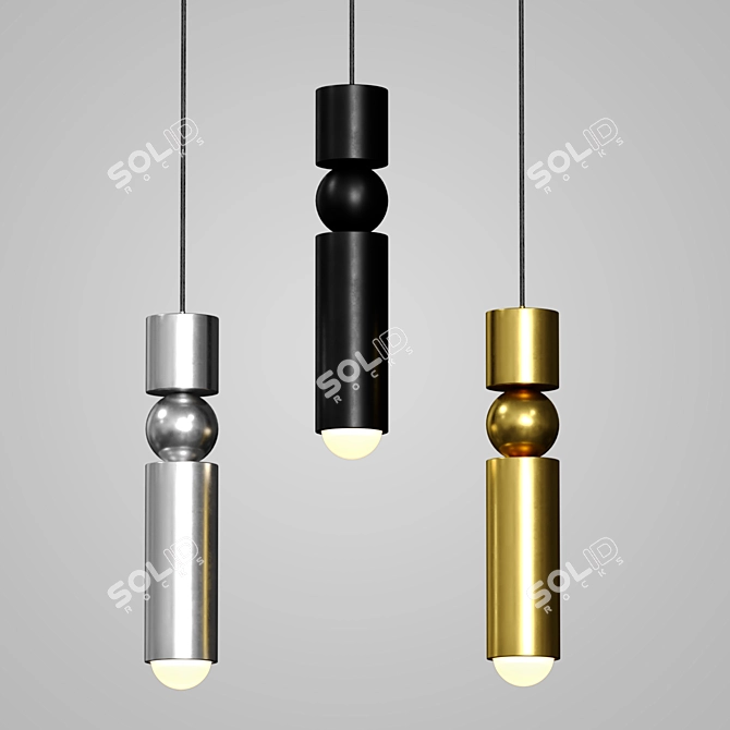 Minimalist Designer Pendant Lamp 3D model image 1