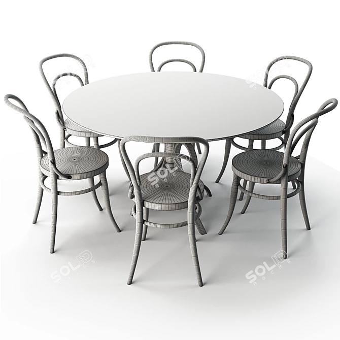 Elegant Modern Dining Table 3D model image 4