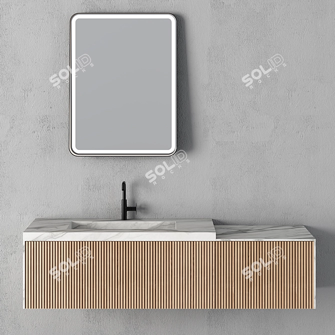 Sleek Modern Bathroom Set 3D model image 1