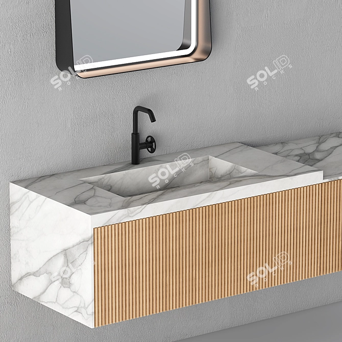 Sleek Modern Bathroom Set 3D model image 2