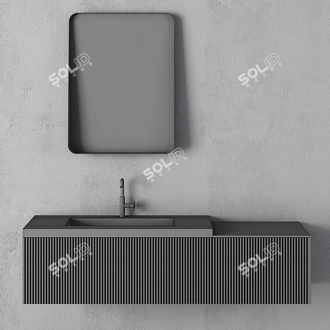 Sleek Modern Bathroom Set 3D model image 3