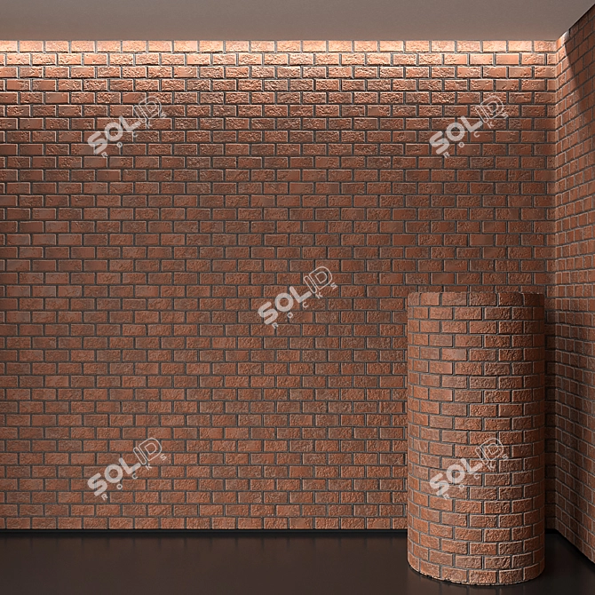 Seamless Red Brick Texture 3D model image 1