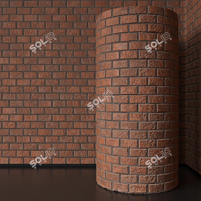 Seamless Red Brick Texture 3D model image 2