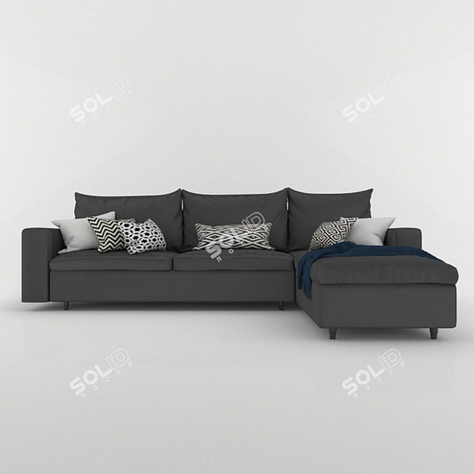 Contemporary Convertible Sofa 3D model image 2