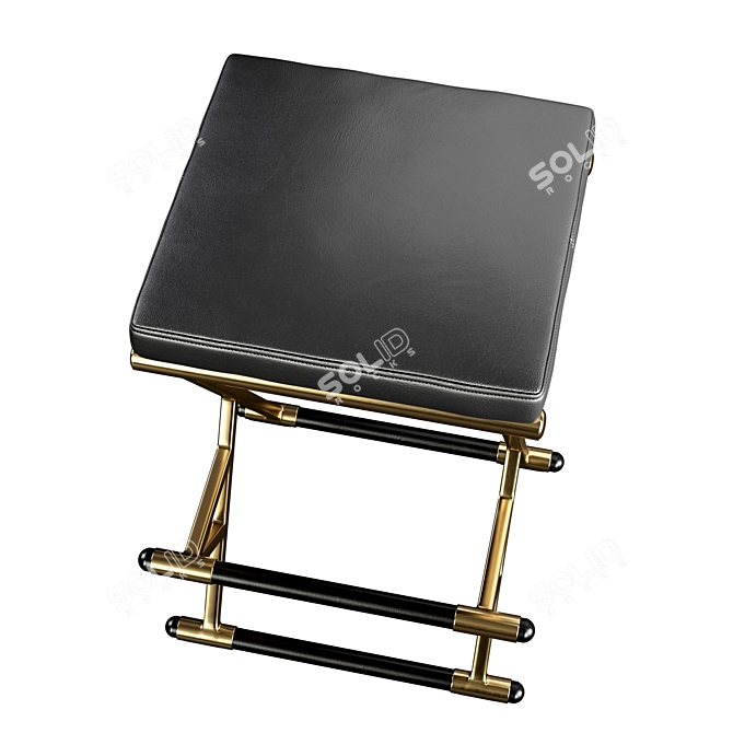 Sleek Olivier Barstool: Cushioned Leather Seat 3D model image 3