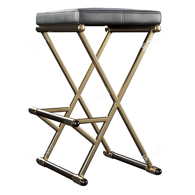 Sleek Olivier Barstool: Cushioned Leather Seat 3D model image 4
