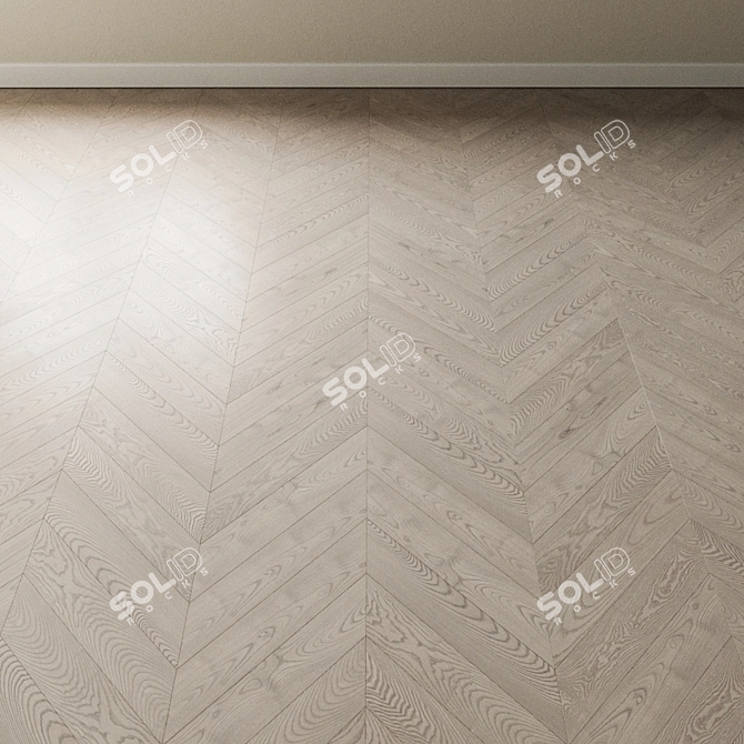 Bleached Ash Parquet: Atlantic Collection 3D model image 3