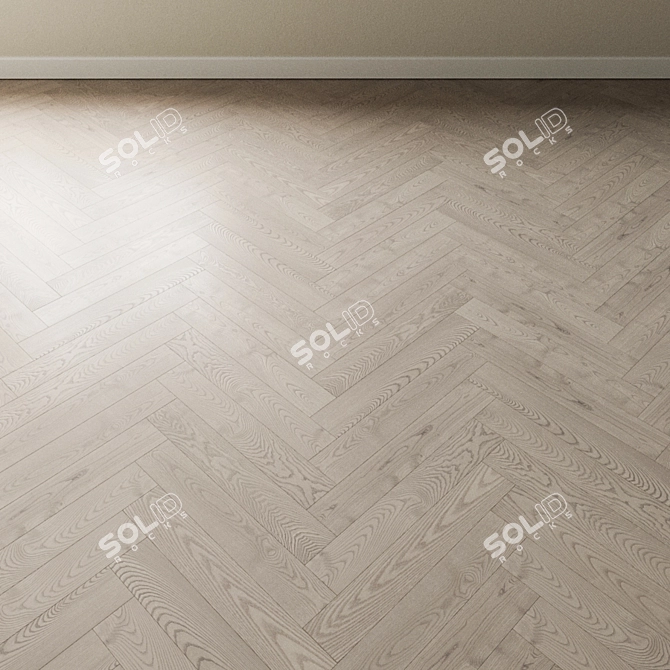 Bleached Ash Parquet: Atlantic Collection 3D model image 4