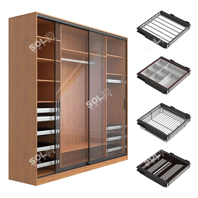 Elite Platinum Cabinet and Wardrobe Filling 3D model image 1