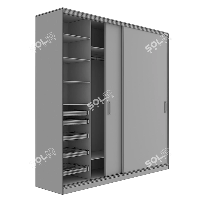 Elite Platinum Cabinet and Wardrobe Filling 3D model image 2