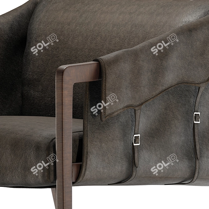 Kent Leather Armchair: Handcrafted Luxury 3D model image 6