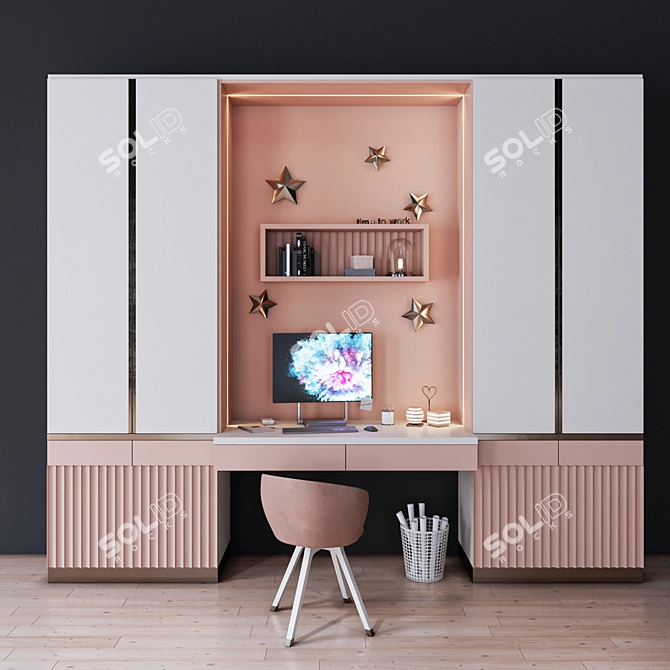 Modern Workplace Desk 3D model image 1