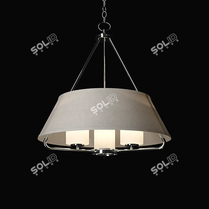 Hinkley Cole Brushed Nickel Pendant 3D model image 2