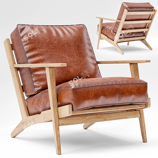Stylish Baxter Lounge Chair 3D model image 2