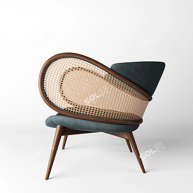 Elegant Mudhif Armchair | Luxury Seating 3D model image 2