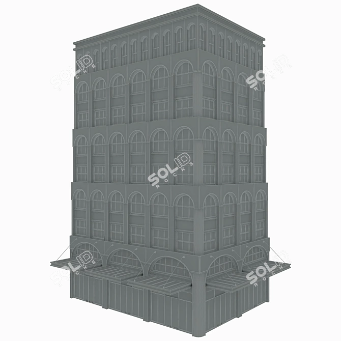  Durable Concrete Building Blocks 3D model image 3