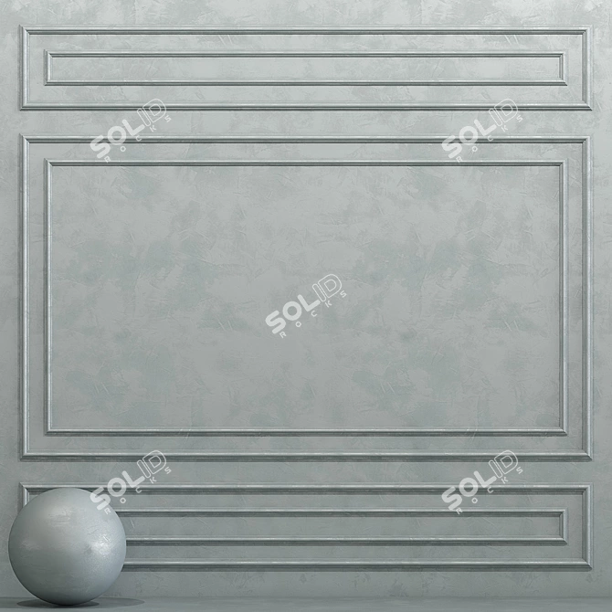 Puritan Gray Decorative Plaster with Molding 3D model image 1