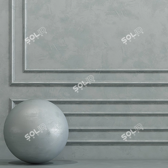 Puritan Gray Decorative Plaster with Molding 3D model image 2