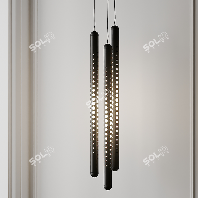 Tom Dixon Tube: Modern Black Ceiling Light 3D model image 3