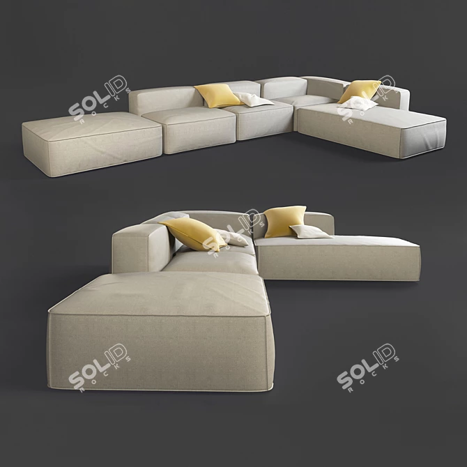 Contemporary Corner Sofa 3D model image 1