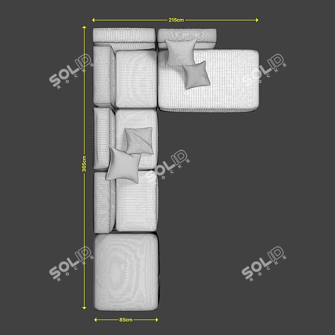 Contemporary Corner Sofa 3D model image 4