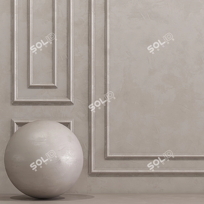 Elegant Plaster with Stylish Molding 3D model image 2