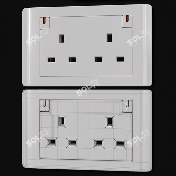 Schneider ZENcelo White Switches & Sockets 3D model image 5