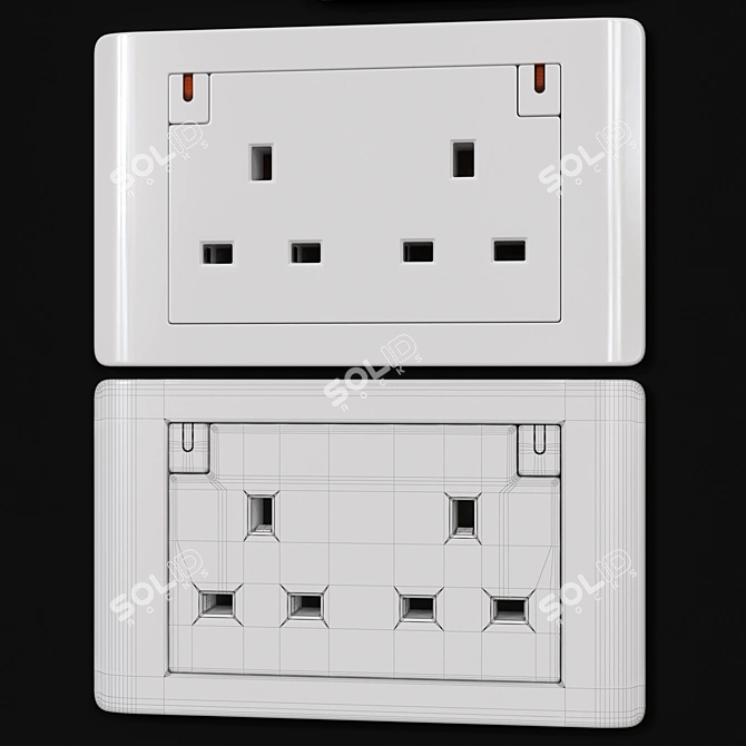 Schneider ZENcelo White Switches & Sockets 3D model image 10