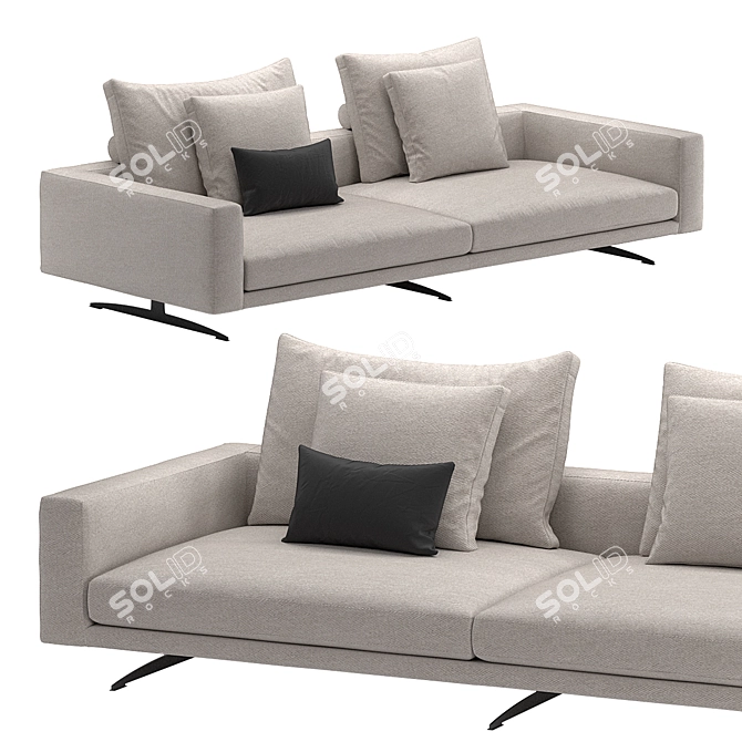 Luxurious Hermes Sofa: Ultimate Comfort & Style 3D model image 1