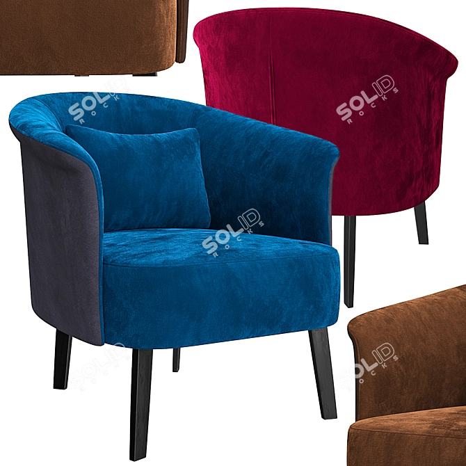 Elegant Lumire Armchair: PBR-ready Design 3D model image 1