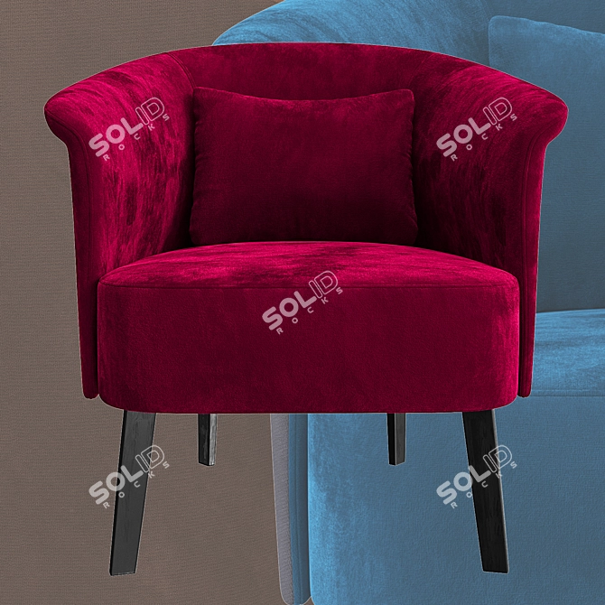 Elegant Lumire Armchair: PBR-ready Design 3D model image 2